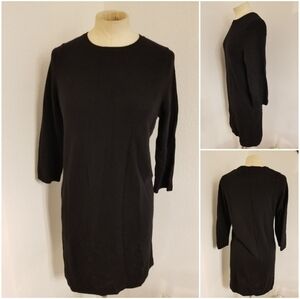 Indulge Cashmere Sweater Knit Dress Sz S  Midi 100% Cashmere Black